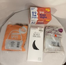 Lot Of 21 Pair Vtg Pantyhose Knee Highs L'eggs Hanes Slightly Imperfect Open Box