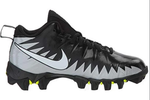 Botines de fútbol americano Nike Alpha Menace Shark para hombre 11,5 negros plateados 87812-001 zapatos - Imagen 8 de 9
