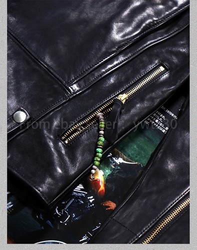 Full Grain Vegetable Tanned Cowhide J*24 Double Rider Genuine Leather Jacket - Picture 18 of 20