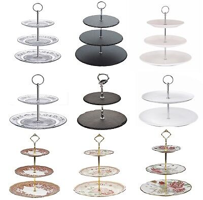 3 Tier Glass Ceramic Cake Stand Afternoon Tea Wedding Plates Party Tableware