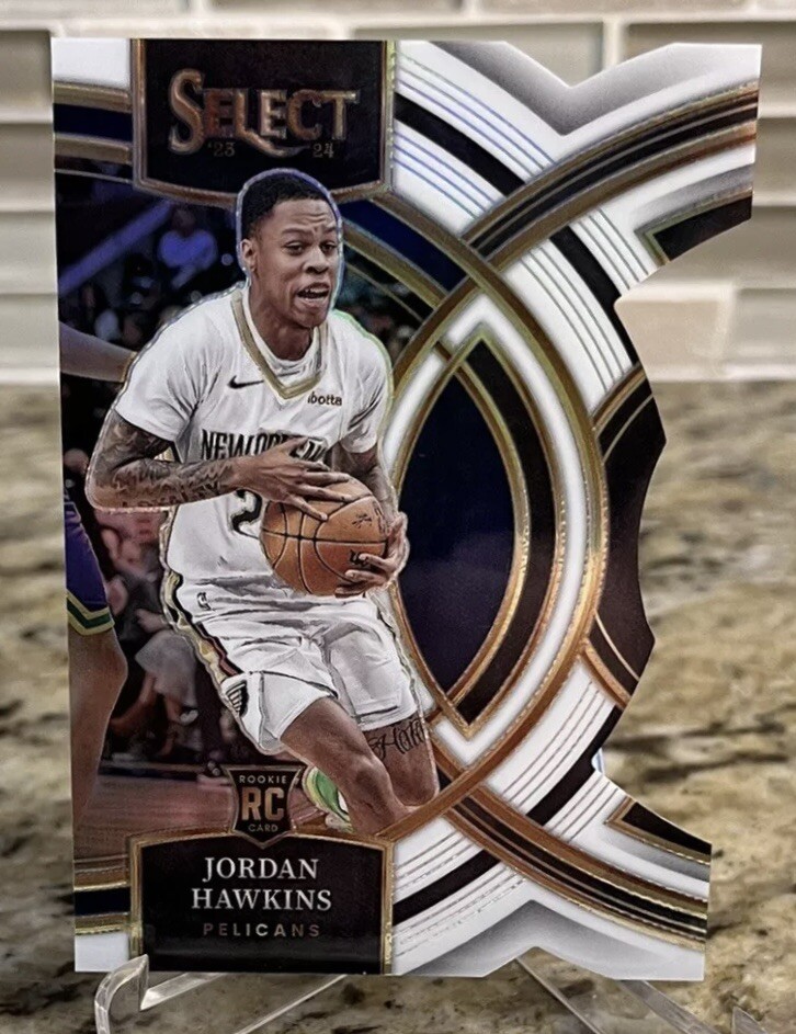 JORDAN HAWKINS 2023-24 SELECT PREMIER ROOKIE WHITE DIE CUT RC /149