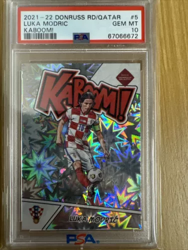 2021-22 Panini Donruss Road To Qatar #5 Luka Modric Kaboom! PSA 10 Gem Mint SSP