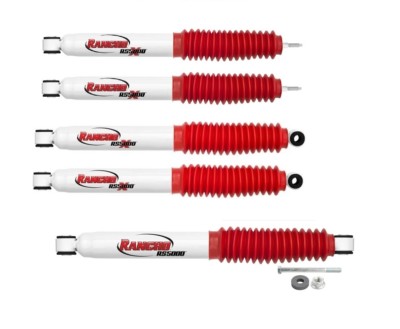 Rancho RS5000X Shocks & Steering Stabilizer for 94-02 Dodge Ram 2500 4WD 2'' Lvl