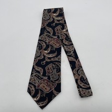 Vintage Pierre Cardin Mens Tie Cream Red Black Paisley Pattern Silk Made In USA