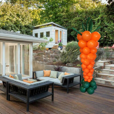 Easter Carrott Stand Balloons Rabbits Easter Eggs Spring Happy Kids Party Decor