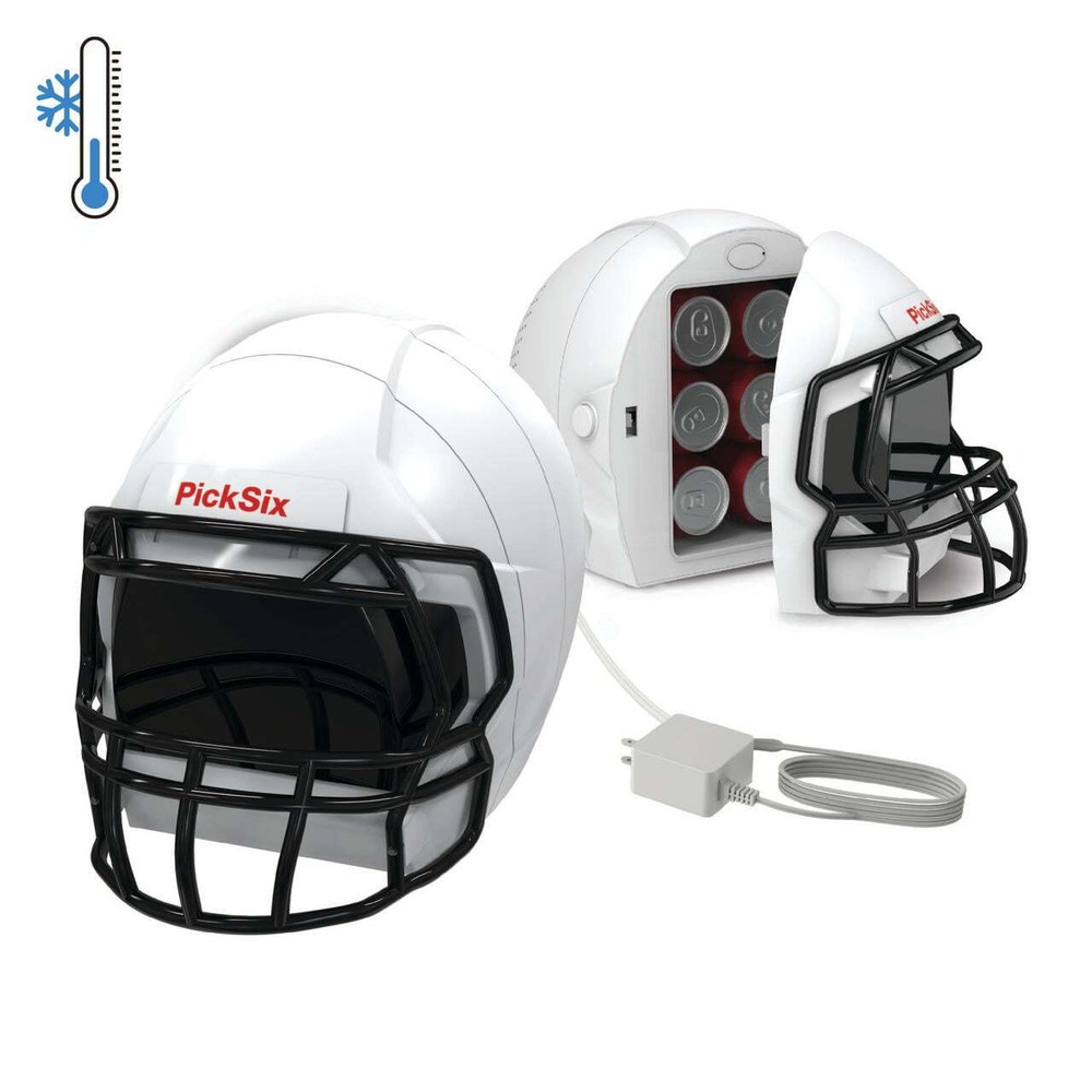 PickSix Game Cooler, Portable 4-Liter Football Helmet Mini Fridge