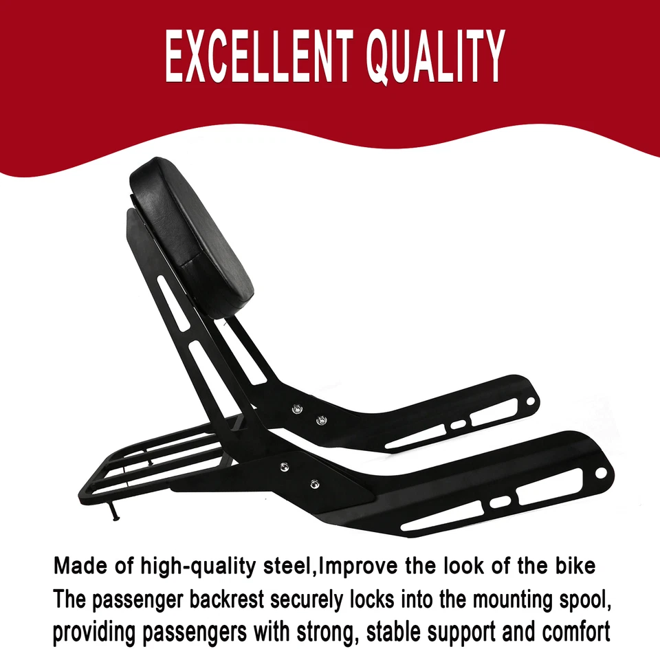 Respaldo barra Sissy con portaequipajes para Honda VTX1300 VTX1800 2005-2011 N/R/S/T/C Foto 4 de 4