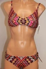 NWT BECCA  Swimsuit Bikini 2pc set Sz L Multi Tank Bra