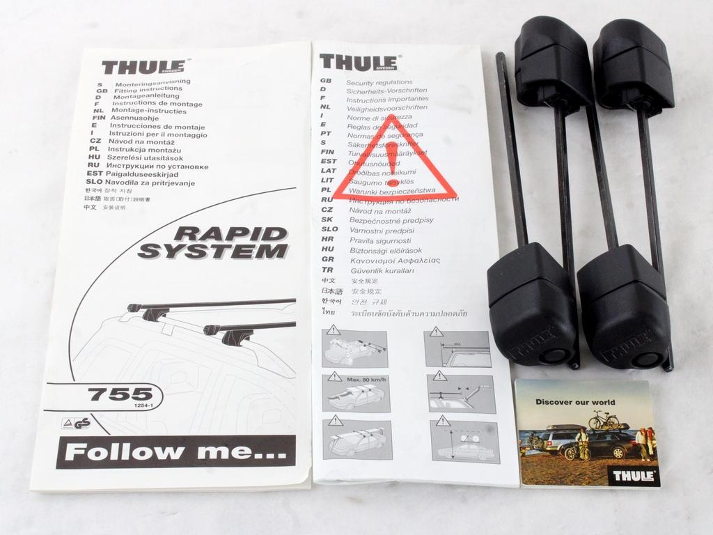 Thule Foot Paquete 755 Puños De de Apriete Barras Techo Baca Universal Rica