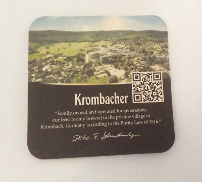 Krombacher Germany Brewing Company Beer Brewery Coaster