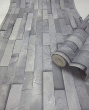 Grey Slate Wallpaper -  Washable Vinyl - Kitchen / Bathroom Tile Effect 68180209