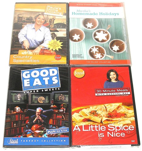 Cooking & Food Network DVD Lot - Paula Dean MARTHA STEWART Alton Brown RACHAEL R