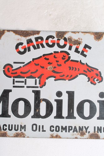  VINTAGE GARGOYLE MOBIL OIL PORCELAIN ENAMEL SIGN BOARD VACUUM OIL COMPANYNH3533 - Picture 8 of 10