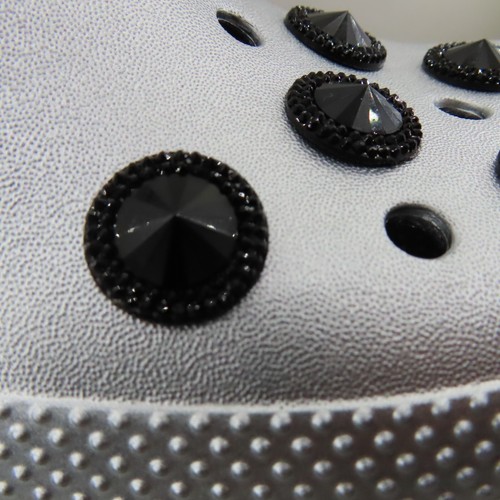 BLACK Faux Rhinestone Shoe Charms for Clogs Shoes Set 5 Hard Goth Punk Luxury - Picture 8 of 9