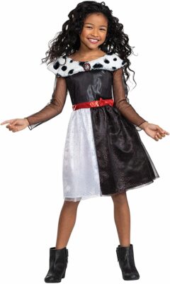 Disney Offizielles Premium Cruella Kostüm Kinder 101 Dalmatiner Faschingskostüm