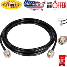 10ft Waterproof RG58 Coax Cable with UHF Male PL-259 Connectors for Antenna