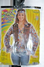 Women''s Hippie Groovy Set Halloween Costume One Size Fits Most