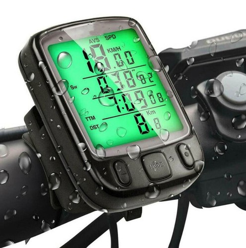 Wireless LCD Digital Cycle Computer Bicycle Bike Backlight Speedometer Odometer - Picture 7 of 23