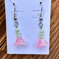 Women  s Pink Tulip Earrings Spring Flower Jewelry Gift for Her Lightweight