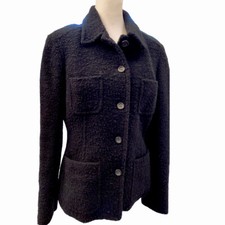 J Crew Jacket blazer Wool Black W 6 Front Patch Front Pockets Casual
