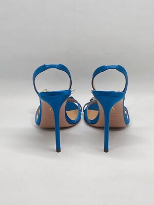 Aquazzura Babe Neon Satin Stiletto Sandals size 39.5 | eBay