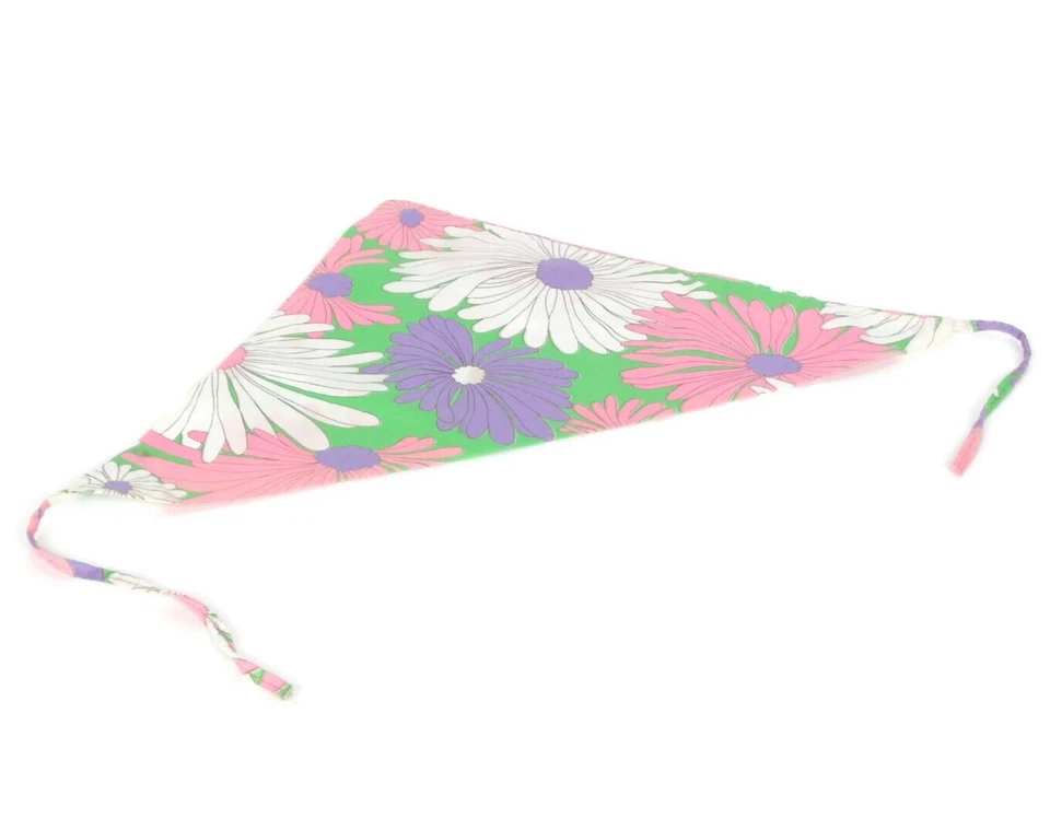 Pañuelo Floral Vintage Años 70 Mod Triángulo Cabeza Bufanda Bandana Rosa Púrpura Verde Foto 2 de 4