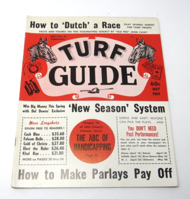 Turf Guide Magazine Horse Racing New Season System Make Parleys Pay Off May 1969