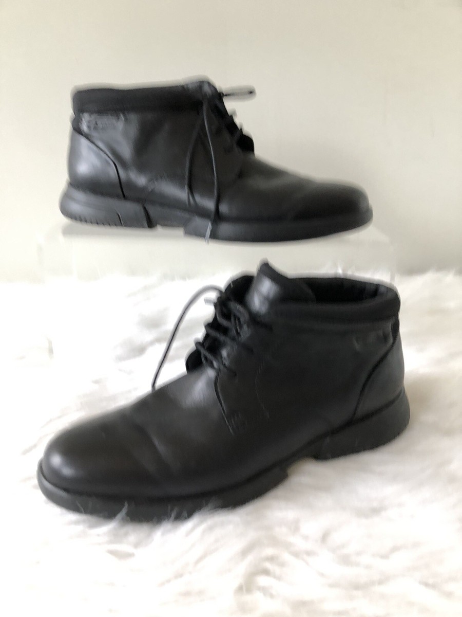 Geox Respira Chukka black leather shoes mens ankle boots 