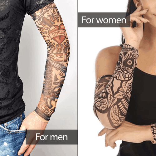 Tattoo Arm Sleeves 8 Stück Cooling Cover UV Sonnenschutz Outdoor Sport Golf - Bild 2 von 3