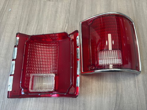 1973-1991 Chevrolet C10 K10 GMC Tail Lights Taillamps w/chrome Bezel Pair Set - Picture 4 of 4