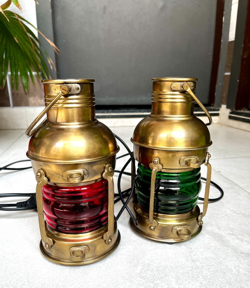 Nautical Marine Brass Boat Light Antique Hanging Electric Lamp Ship