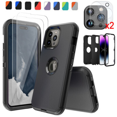 For iPhone 14 13 Pro Max Shockproof Case /Screen Protector / Camera Lens Cover