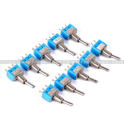 10Pcs Mini 6A 125VAC SPDT MTS-102 3 Pin 2 Position On-on Toggle Switches Practic - Photo 1/12