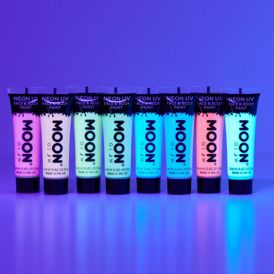 Moon Glow Neon UV Face Paint Body Paint 12ml - Fluorescent Festival Makeup - Image 4 of 4