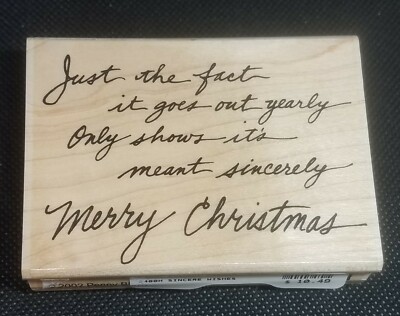 Rubber Stamp-2002 Penny Black- Sincere Wishes-Merry Christmas- Brand New-#2480 H