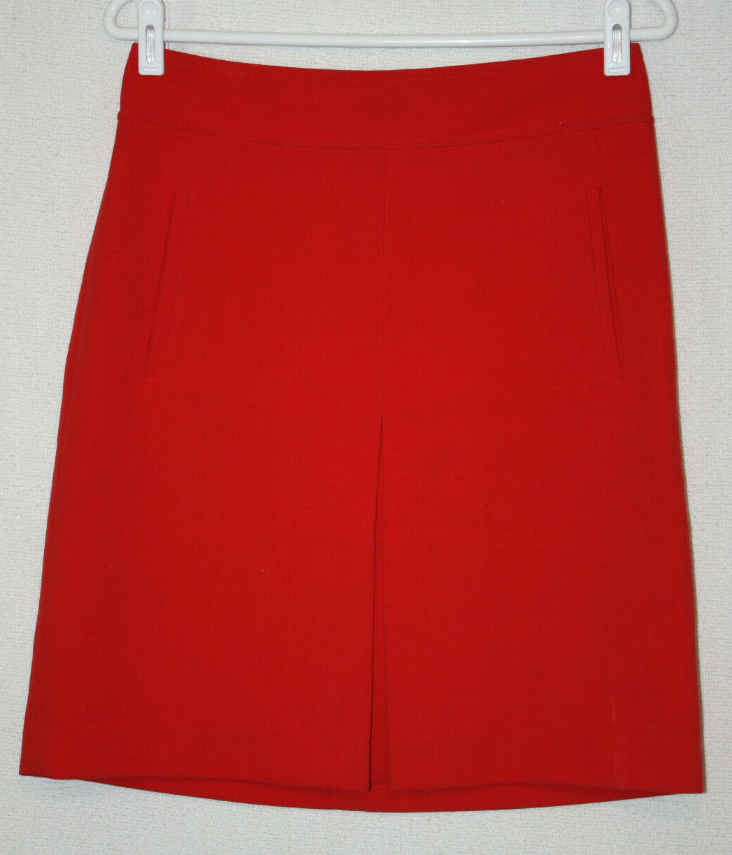 Ann Taylor Loft Size 2 Red Stretch Pencil Skirt with Front Slit and Lining