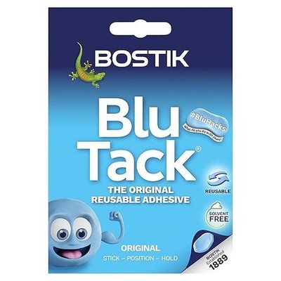 Blu Tack, Multipurpose Reusable Adhesive, Clean, Safe & Easy to Use, Non-Toxic,,