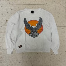 Vintage 1990 Harley Davidson 3D Emblem Crewneck Sweatshirt Size S-M