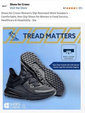 Shoes for Crews Women's Slip-Resistant Work Sneakers Comfortable, Non-Slip Shoes