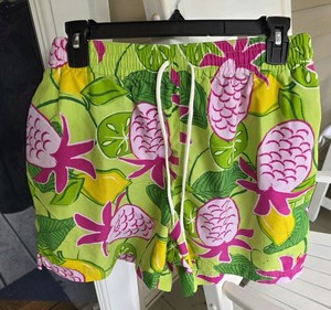 Vintage Y2K Polo Ralph Laure L Pineapple Tropical Swim Trunk Shorts Surf Preppy