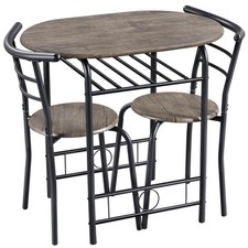 Yaheetech Set Mobili da Bar Tavolo e 2 Sedie Sala da Pranzo Cucina Piccoli Spazi
