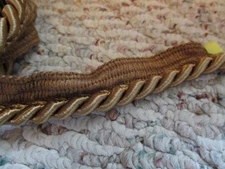 3.75 Yds. Continuous Sm. Brown  Twist Cord Rope Trim w/Lip Pipping Trim