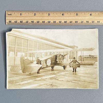 1928 Ford Airport Wayco Air Service Newark Shoe Promo Airplane Photo Detroit