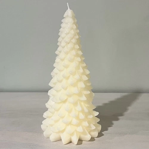 Large Christmas Tree Shaped Wax Candle Decorative 10" Tall Unscented - product listing photo