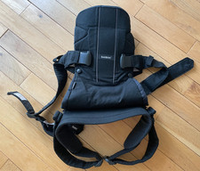 BabyBjorn One Baby Carrier in Black Cotton Mix 3.5 - 15kg Baby Bjorn Grey Trim
