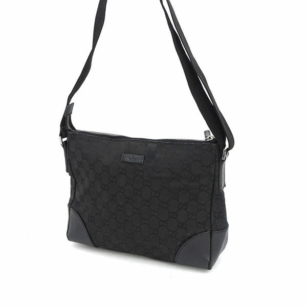 GUCCI GG Canvas Black Shoulder Messenger Bag 114273-001998