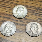 1957-D 1959-D 1964-D Washington Quarter Lot of 3 25C 90% Silver Business