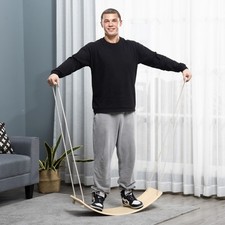 Holz Wackelbrett mit Seilen, Balance Board für Erwachsene