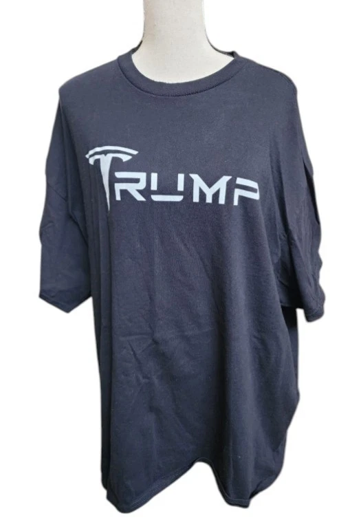 Trump Tesla Fusion Black Tee Size XL