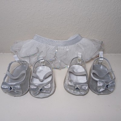 Build a Bear Workshop Silver Skirt Sequins Clothing Accessory Heels #M2